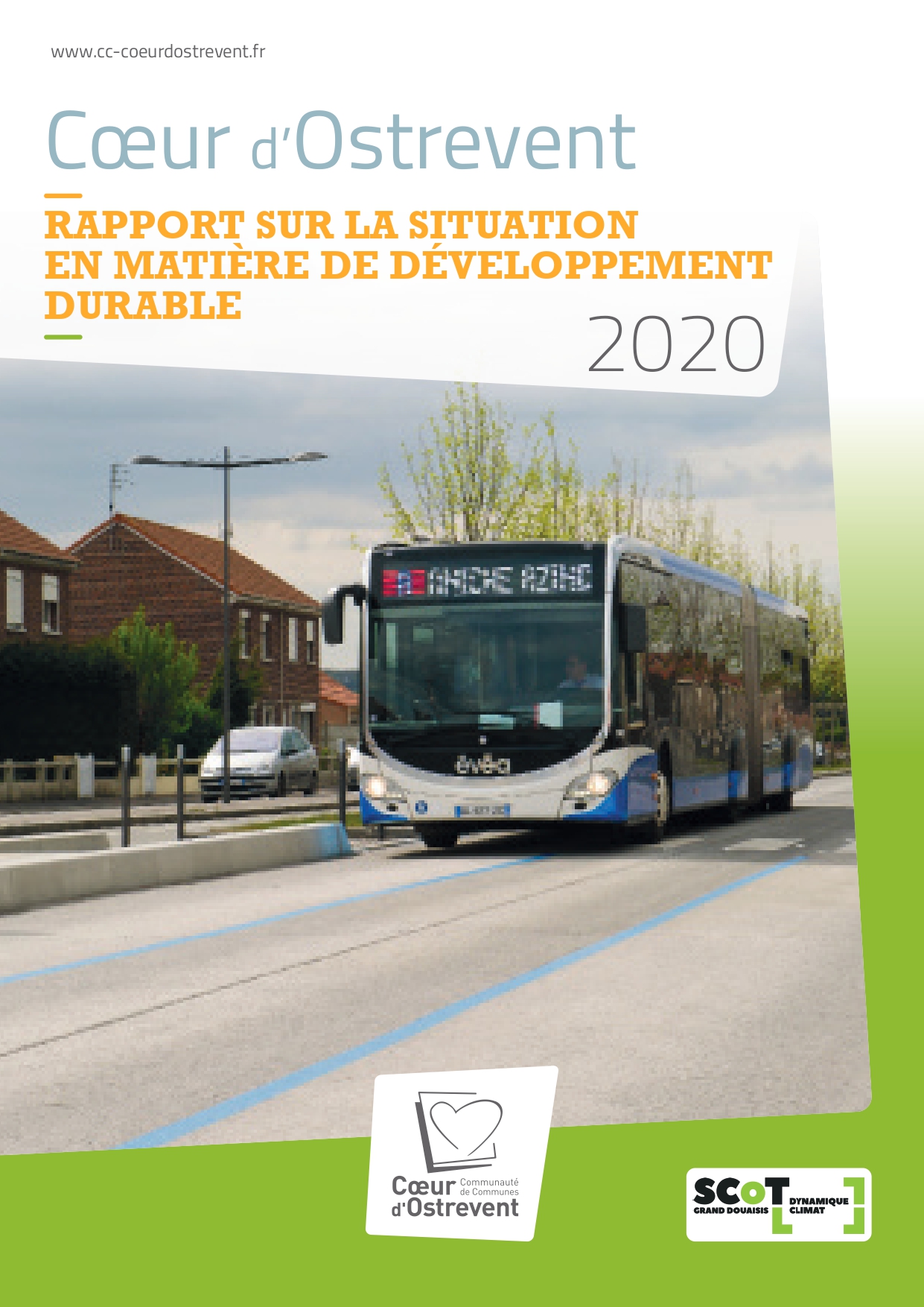 Première de couverture du Rapport de Développement Durable 2020 de Cœur d'Ostrevent