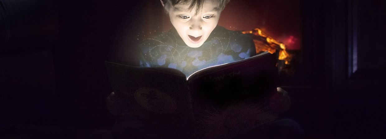 image d'un enfant qui regarde un livre